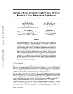 Simulation-based Benchmarking for Causal Structure Learning in Gene
  Perturbation Experiments