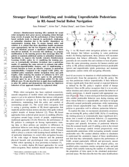 Stranger Danger! Identifying and Avoiding Unpredictable Pedestrians in
  RL-based Social Robot Navigation