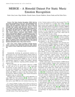 MERGE -- A Bimodal Dataset for Static Music Emotion Recognition