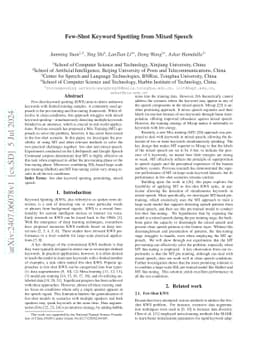 Few-Shot Keyword Spotting from Mixed Speech