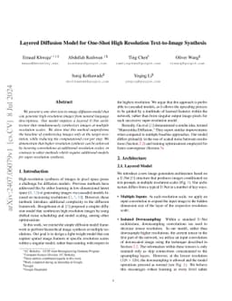 Layered Diffusion Model for One-Shot High Resolution Text-to-Image
  Synthesis