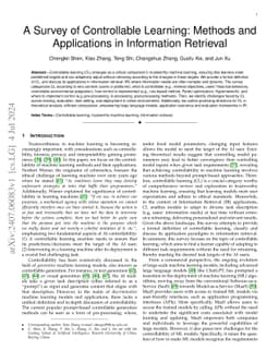A Survey of Controllable Learning: Methods and Applications in Information Retrieval