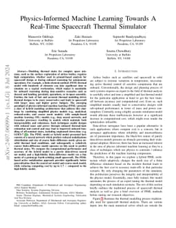 Physics-Informed Machine Learning Towards A Real-Time Spacecraft Thermal
  Simulator