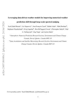 Leveraging data-driven weather models for improving numerical weather
  prediction skill through large-scale spectral nudging