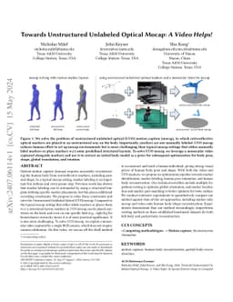 Towards Unstructured Unlabeled Optical Mocap: A Video Helps!