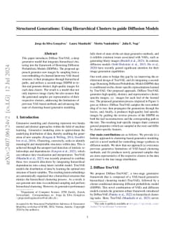 Structured Generations: Using Hierarchical Clusters to guide Diffusion
  Models