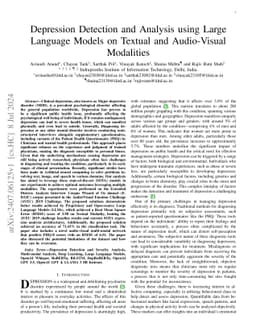 Depression Detection and Analysis using Large Language Models on Textual
  and Audio-Visual Modalities