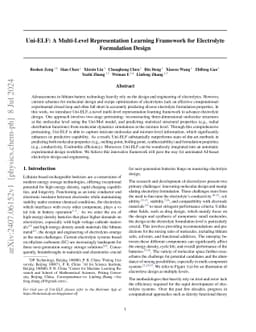 Uni-ELF: A Multi-Level Representation Learning Framework for Electrolyte
  Formulation Design