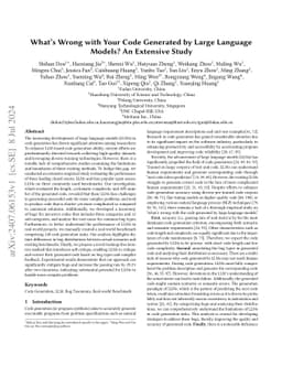 What's Wrong with Your Code Generated by Large Language Models? An
  Extensive Study