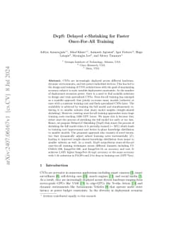 DεpS: Delayed ε-Shrinking for Faster Once-For-All
  Training