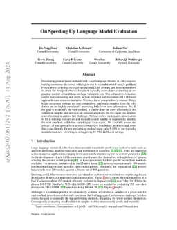 On Speeding Up Language Model Evaluation