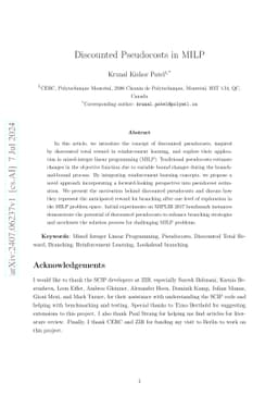 Discounted Pseudocosts in MILP