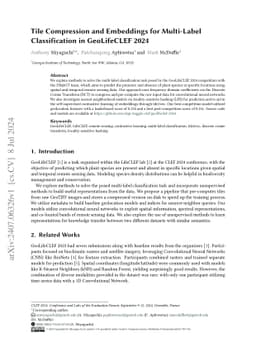 Tile Compression and Embeddings for Multi-Label Classification in
  GeoLifeCLEF 2024