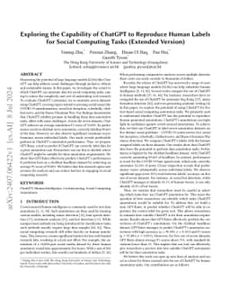 Exploring the Capability of ChatGPT to Reproduce Human Labels for Social
  Computing Tasks (Extended Version)