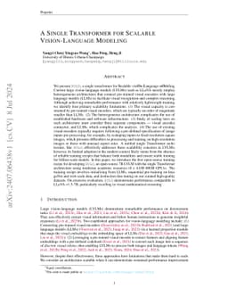 A Single Transformer for Scalable Vision-Language Modeling