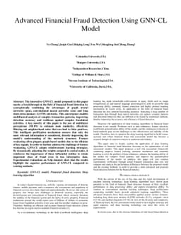 Advanced Financial Fraud Detection Using GNN-CL Model