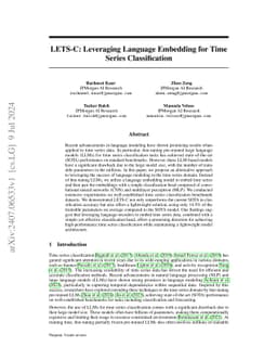 LETS-C: Leveraging Language Embedding for Time Series Classification