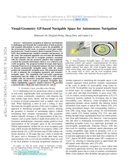 Visual-Geometry GP-based Navigable Space for Autonomous Navigation