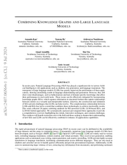 Combining Knowledge Graphs and Large Language Models