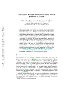 Integrating Clinical Knowledge into Concept Bottleneck Models