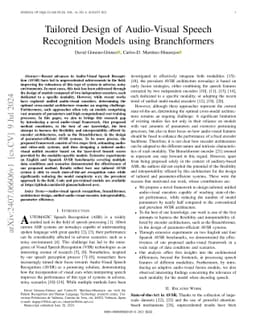 Tailored Design of Audio-Visual Speech Recognition Models using Branchformers