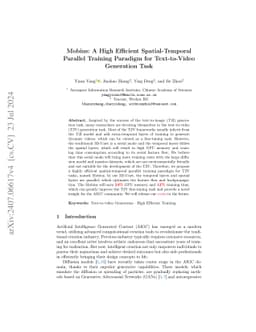 Mobius: A High Efficient Spatial-Temporal Parallel Training Paradigm for
  Text-to-Video Generation Task