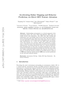 Accelerating Online Mapping and Behavior Prediction via Direct BEV
  Feature Attention