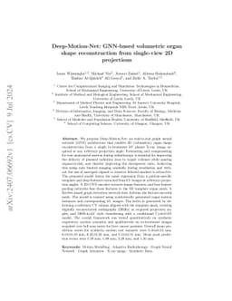 Deep-Motion-Net: GNN-based volumetric organ shape reconstruction from
  single-view 2D projections