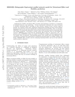 HERMES: Holographic Equivariant neuRal network model for Mutational
  Effect and Stability prediction