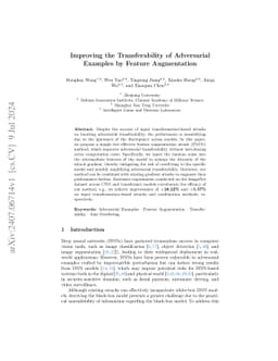 Improving the Transferability of Adversarial Examples by Feature
  Augmentation