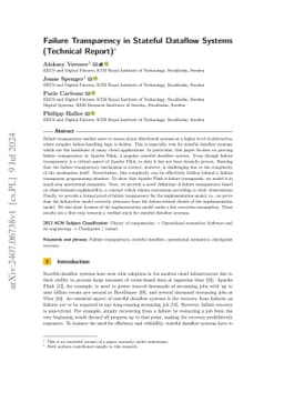 Failure Transparency in Stateful Dataflow Systems (Technical Report)