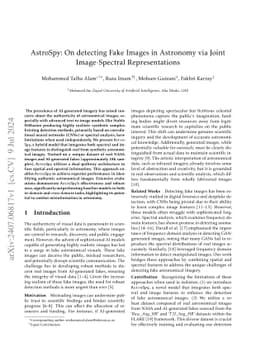 AstroSpy: On detecting Fake Images in Astronomy via Joint Image-Spectral
  Representations