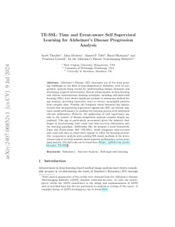 TE-SSL: Time and Event-aware Self Supervised Learning for Alzheimer's
  Disease Progression Analysis