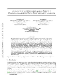 Intercepting Unauthorized Aerial Robots in Controlled Airspace Using
  Reinforcement Learning