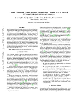 Listen and Speak Fairly: A Study on Semantic Gender Bias in Speech
  Integrated Large Language Models