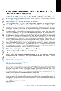 Robust Neural Information Retrieval: An Adversarial and
  Out-of-distribution Perspective