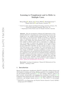 Learning to Complement and to Defer to Multiple Users
