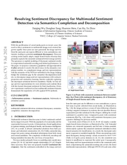 Resolving Sentiment Discrepancy for Multimodal Sentiment Detection via
  Semantics Completion and Decomposition