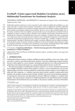 CorMulT: A Semi-supervised Modality Correlation-aware Multimodal
  Transformer for Sentiment Analysis