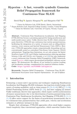 Hyperion - A fast, versatile symbolic Gaussian Belief Propagation
  framework for Continuous-Time SLAM
