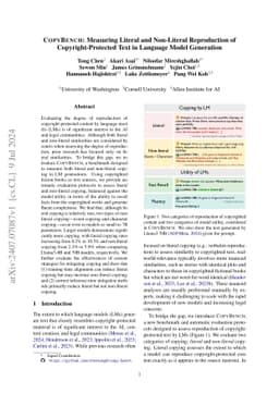 CopyBench: Measuring Literal and Non-Literal Reproduction of
  Copyright-Protected Text in Language Model Generation