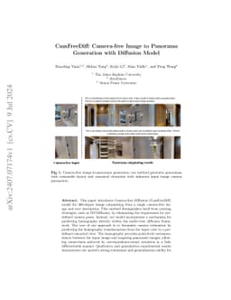 CamFreeDiff: Camera-free Image to Panorama Generation with Diffusion
  Model