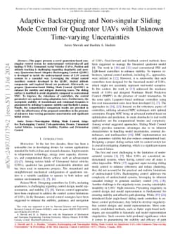 Adaptive Backstepping and Non-singular Sliding Mode Control for
  Quadrotor UAVs with Unknown Time-varying Uncertainties