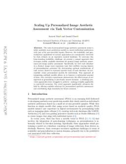 Scaling Up Personalized Aesthetic Assessment via Task Vector
  Customization