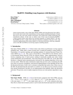 RotRNN: Modelling Long Sequences with Rotations