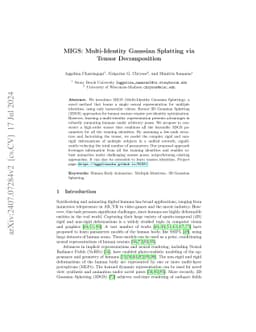 MIGS: Multi-Identity Gaussian Splatting via Tensor Decomposition