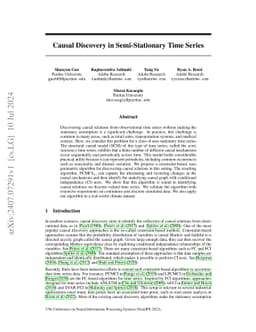 Causal Discovery in Semi-Stationary Time Series