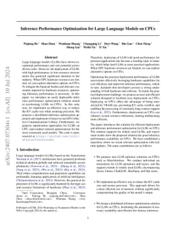 Inference Performance Optimization for Large Language Models on CPUs
