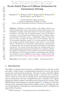 Event-Aided Time-to-Collision Estimation for Autonomous Driving