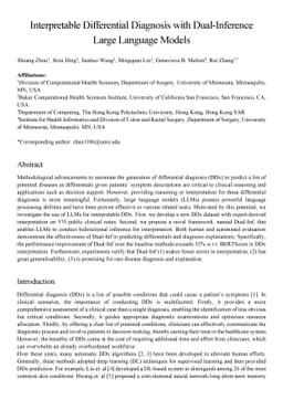 Interpretable Differential Diagnosis with Dual-Inference Large Language
  Models
